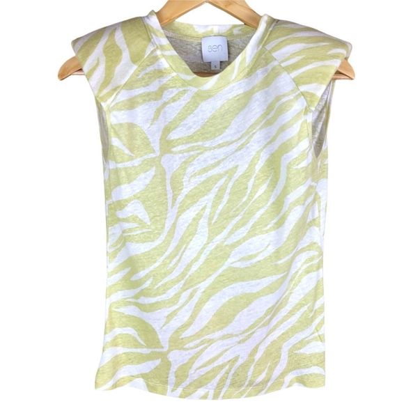Sen Padded Shoulder Tee Tank Small - Picture 1 of 8